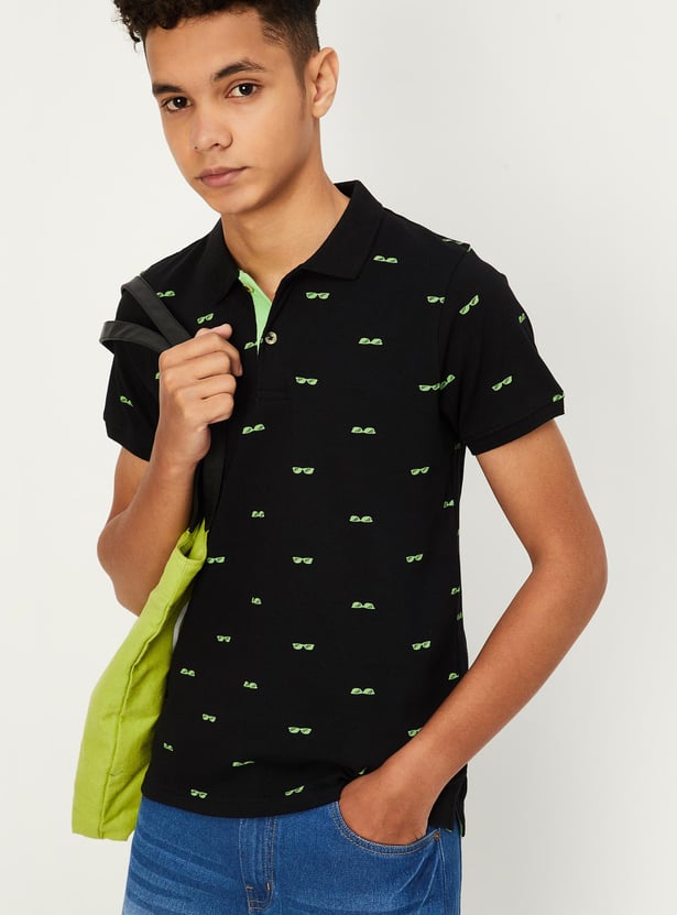 Boys Printed Polo T-shirt