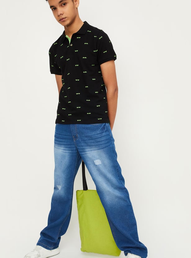 Boys Printed Polo T-shirt