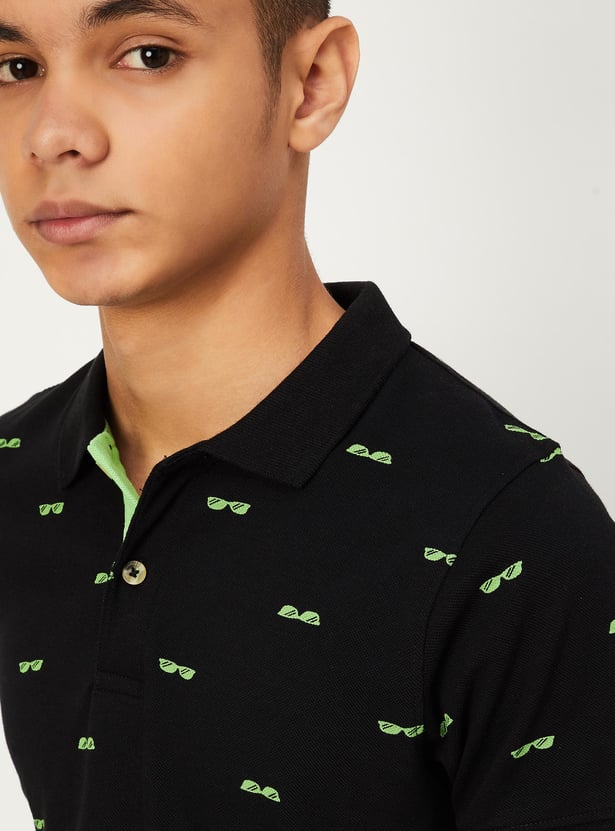 Boys Printed Polo T-shirt