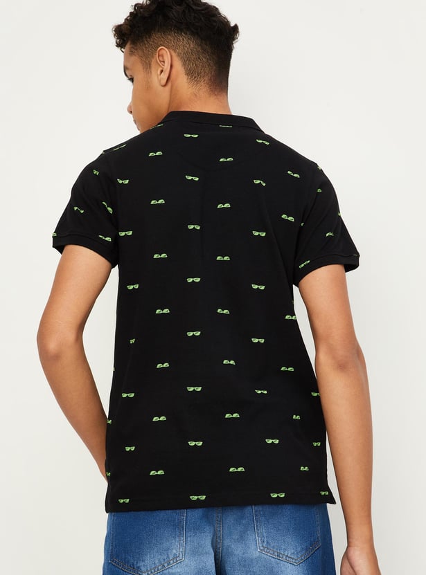 Boys Printed Polo T-shirt