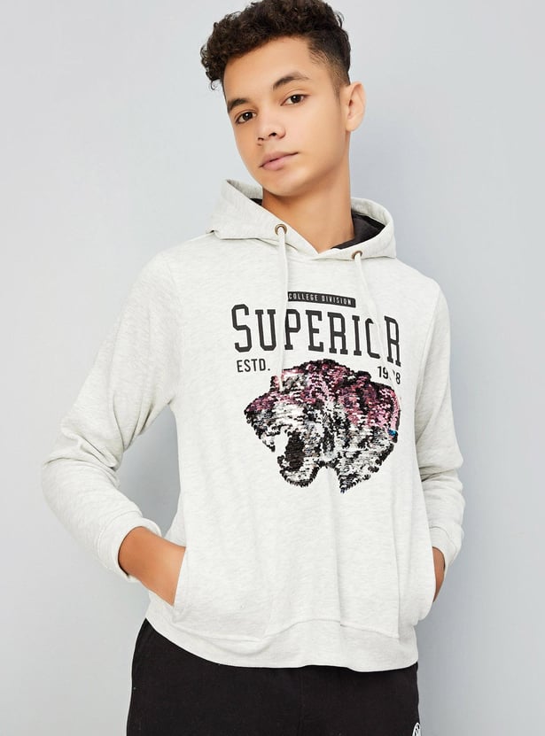 Boys Embellished Hooded Sweatshirt