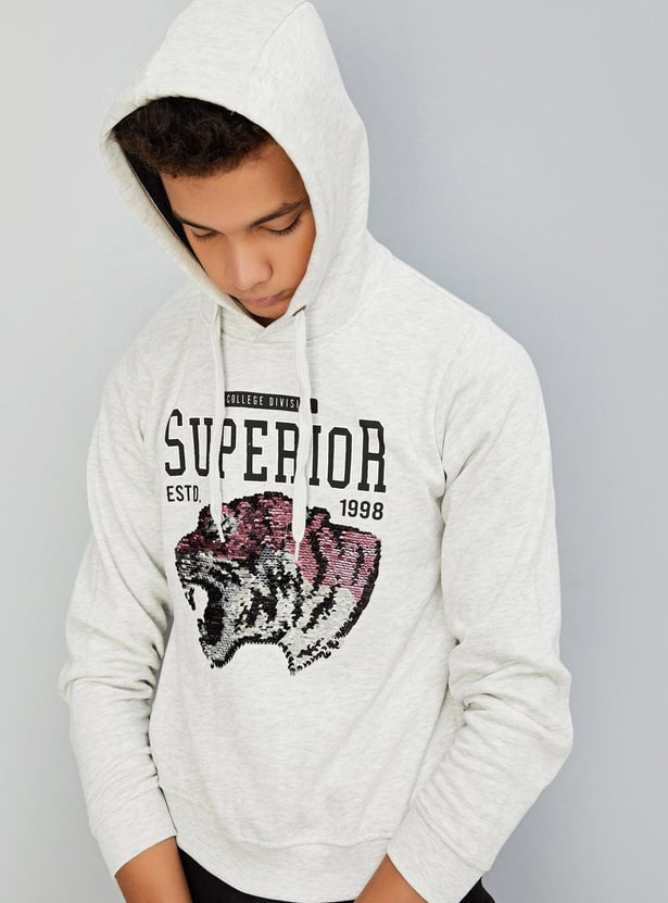 Boys Embellished Hooded Sweatshirt