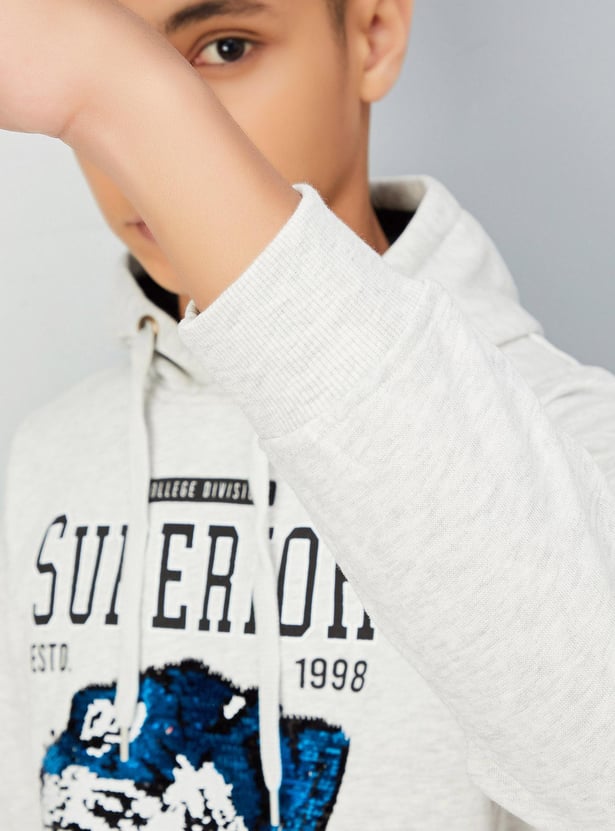 Boys Embellished Hooded Sweatshirt