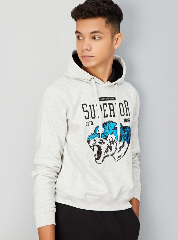 Boys Embellished Hooded Sweatshirt