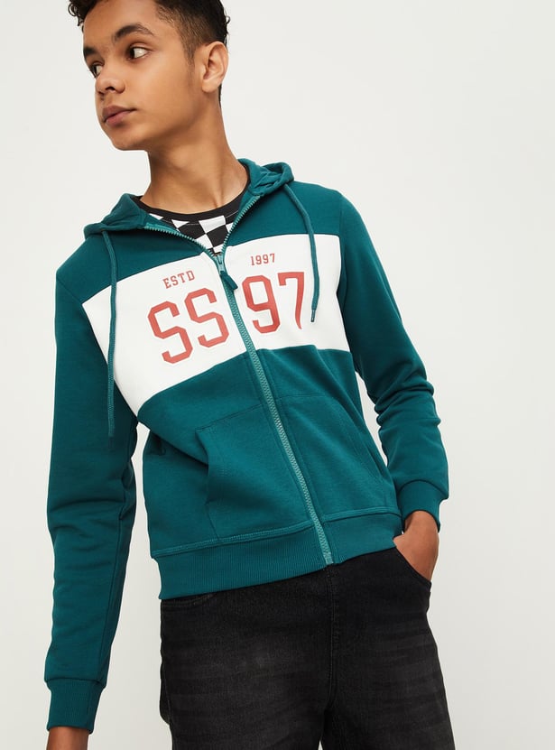 Boys Printed Hooded Sweatshirt