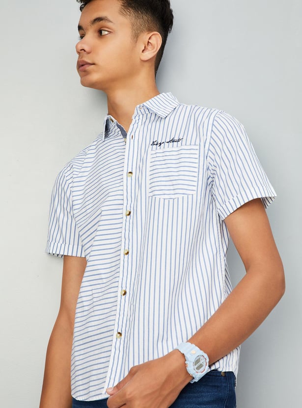 Boys Striped Cotton Shirt