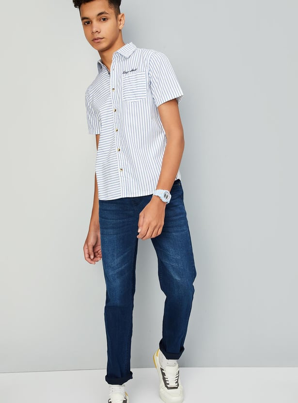 Boys Striped Cotton Shirt