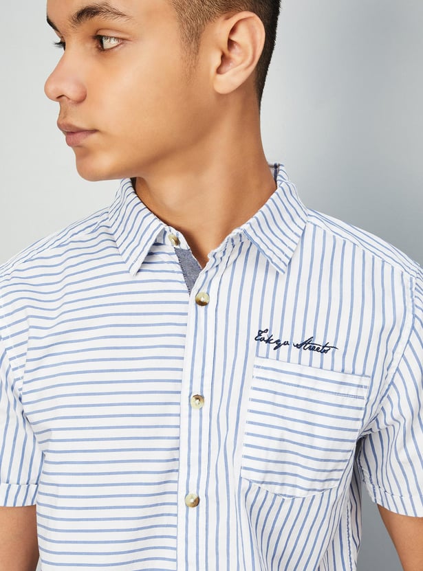 Boys Striped Cotton Shirt