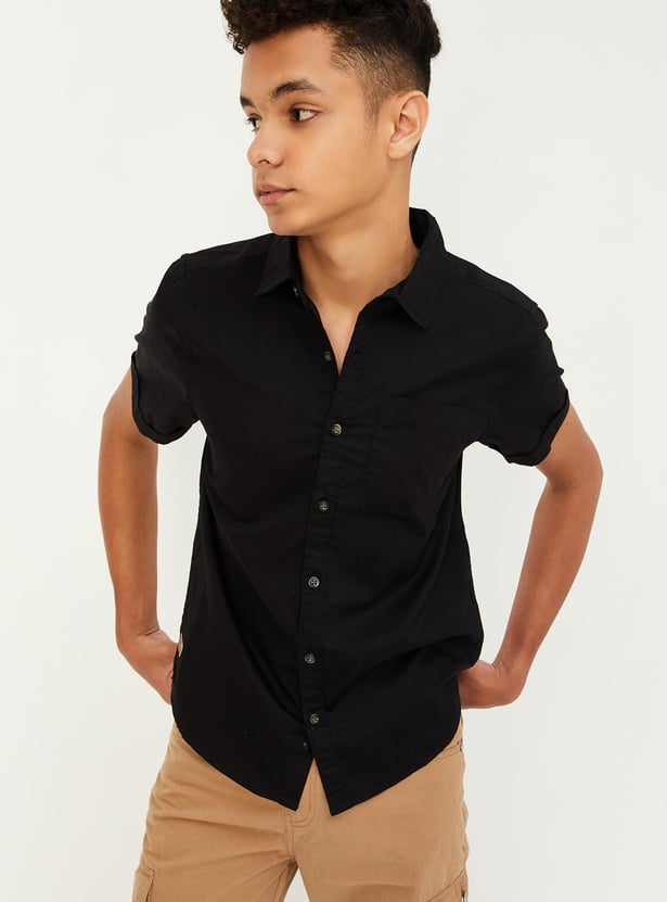 Boys Solid Casual Shirt