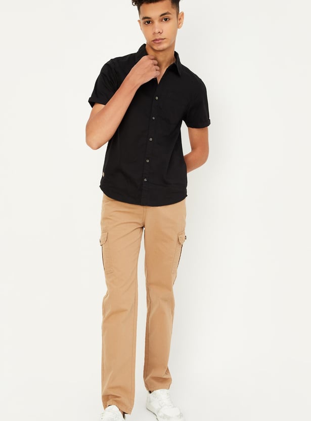 Boys Solid Casual Shirt