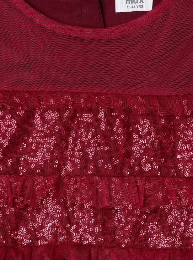 Girls Sequinned Tulle Dress