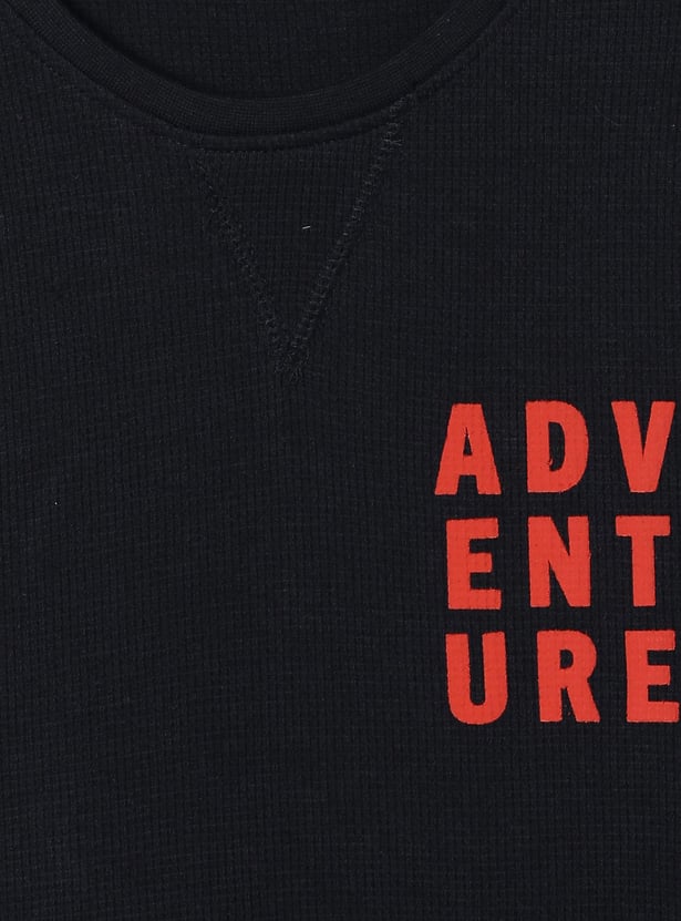 Boys Typographic Printed T-shirt