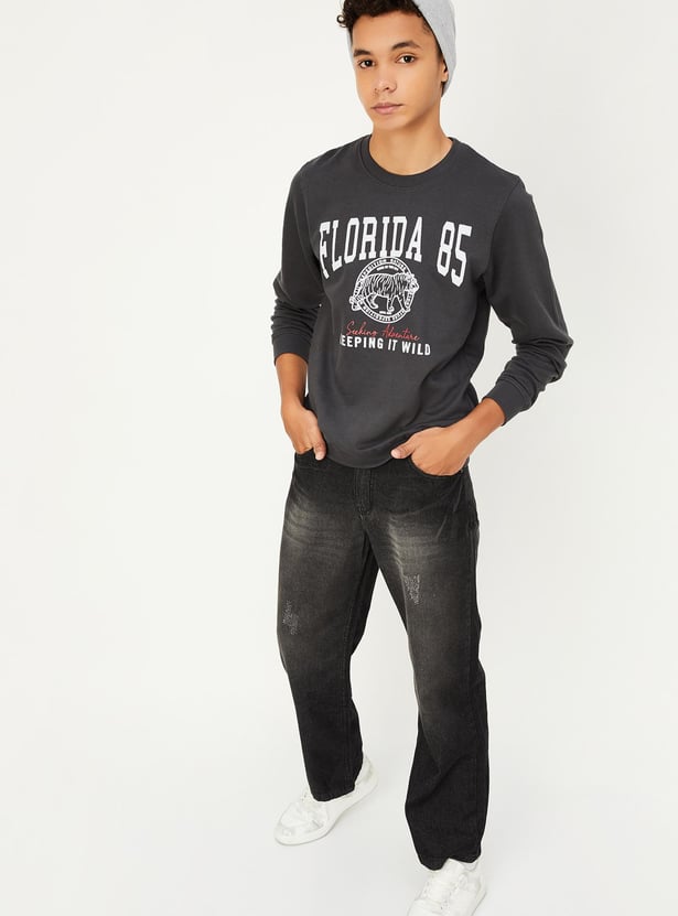 Boys Typographic Printed Sweatshirt