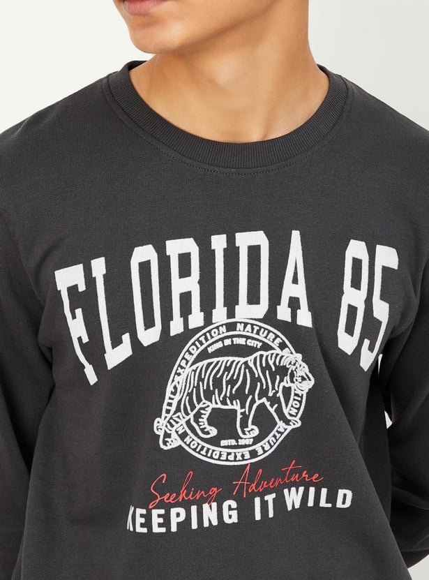 Boys Typographic Printed Sweatshirt