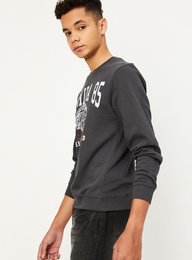 Boys Typographic Printed Sweatshirt