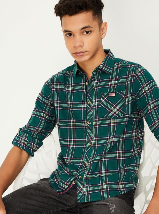 Boys Checked Cotton Shirt