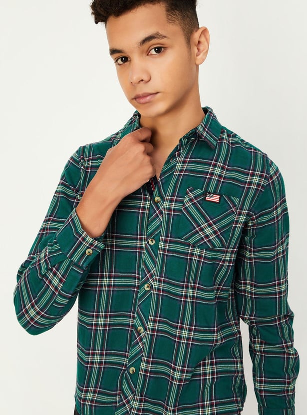 Boys Checked Cotton Shirt
