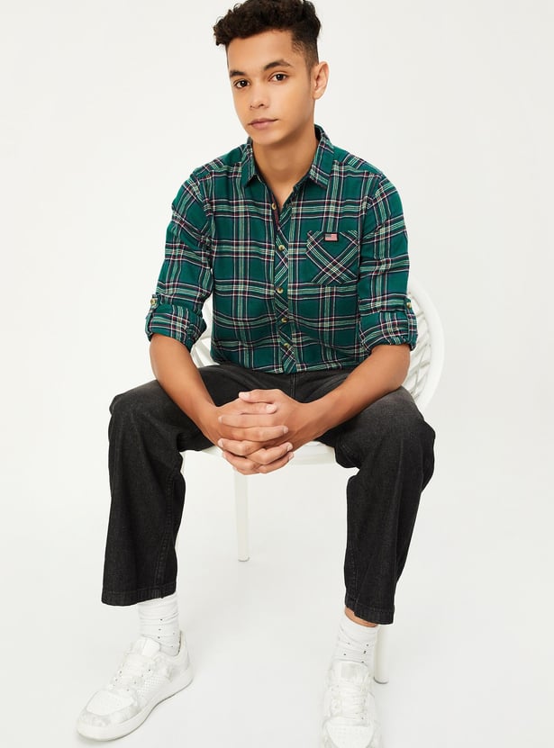 Boys Checked Cotton Shirt