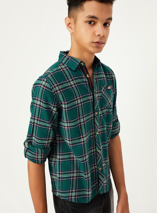Boys Checked Cotton Shirt