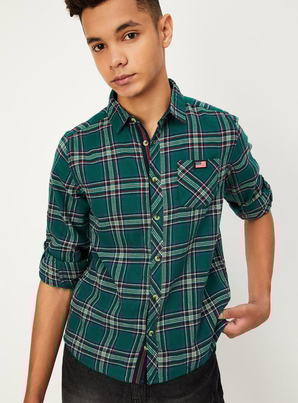 Boys Checked Cotton Shirt