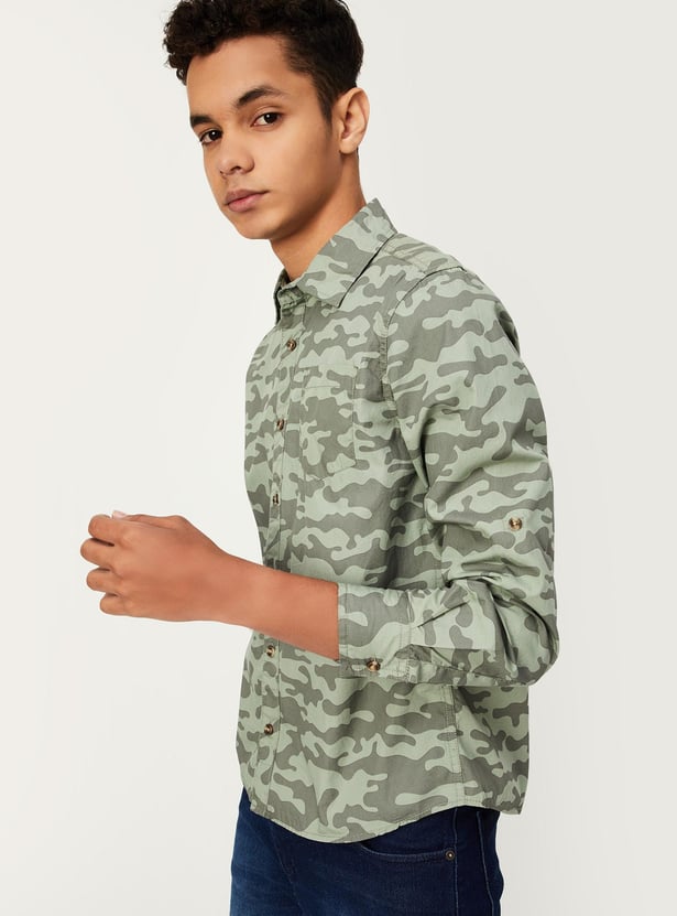 Boys Camouflage Printed Shirt