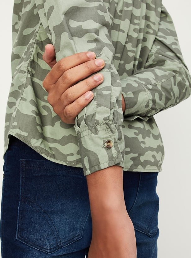 Boys Camouflage Printed Shirt