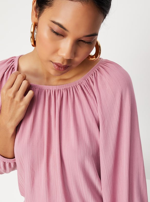 Women Pleated Knit Top
