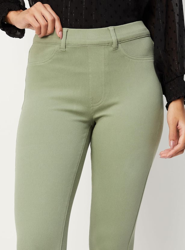 Women Solid Jeggings