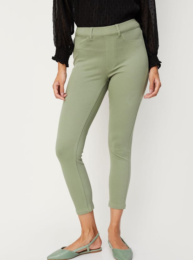 Women Solid Jeggings