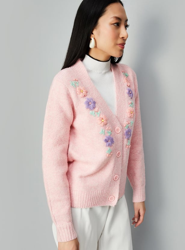 Buy Women Floral Embroidered Knit Cardigan Online At Just Rs 15990 1000012842243 Max Fashion 9164