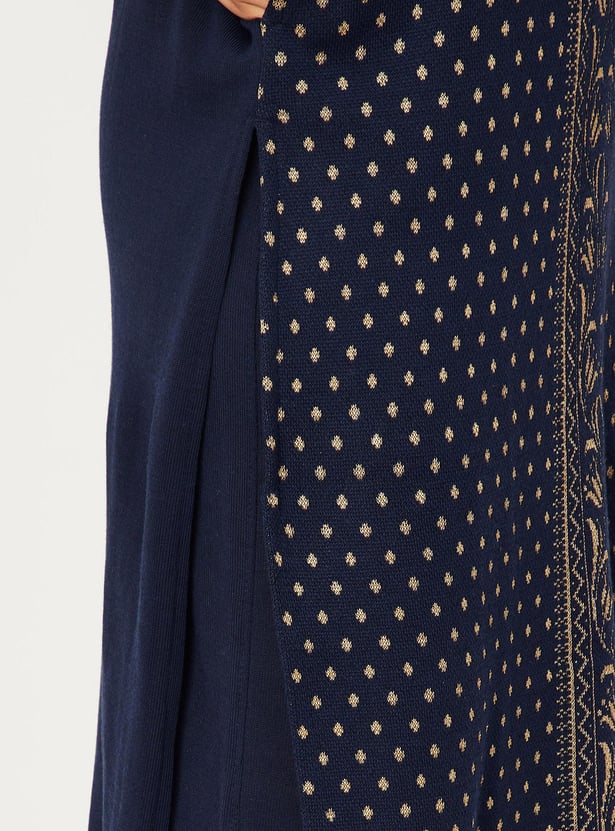 Women Printed Knit Kurta with Palazzos