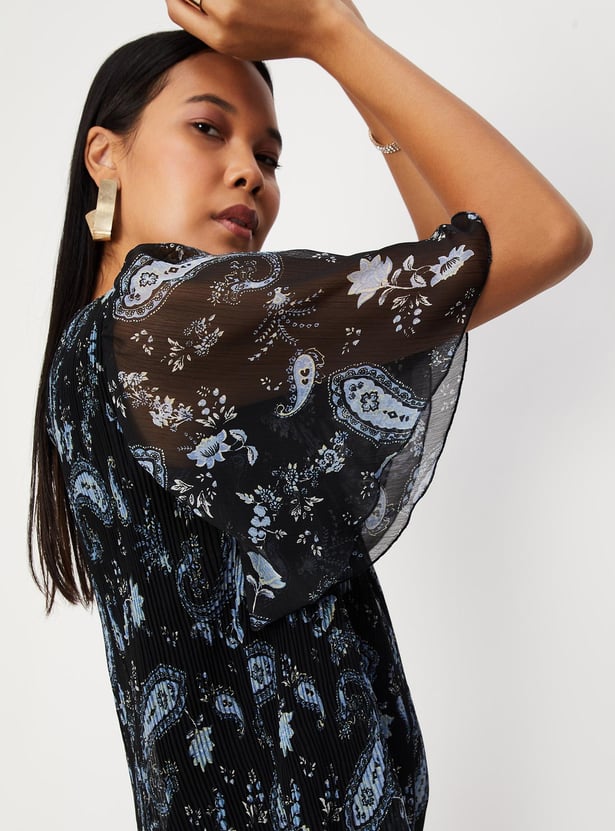 Women Pleated Peplum Top