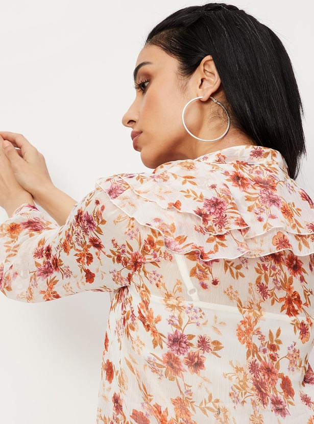 Women Printed Ruffled Blouse