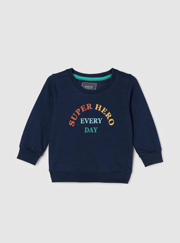 Boys Typographic Printed Sweatshirt