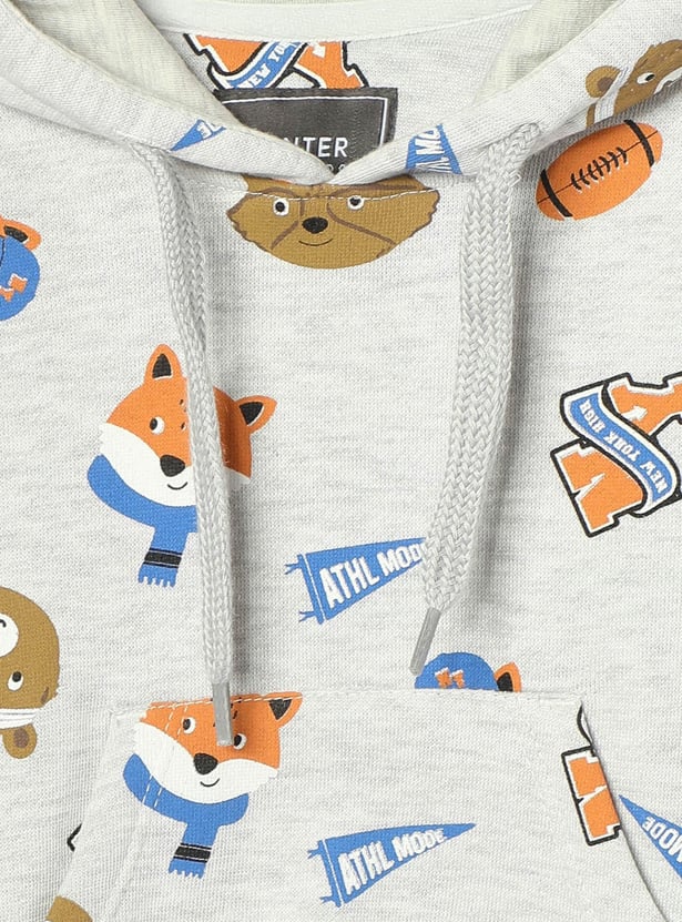 Boys Printed Hooded Sweatshirt