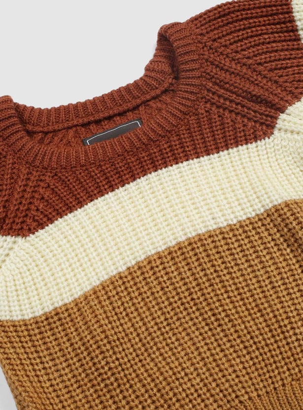 Boys Colourblocked Knitted Sweater