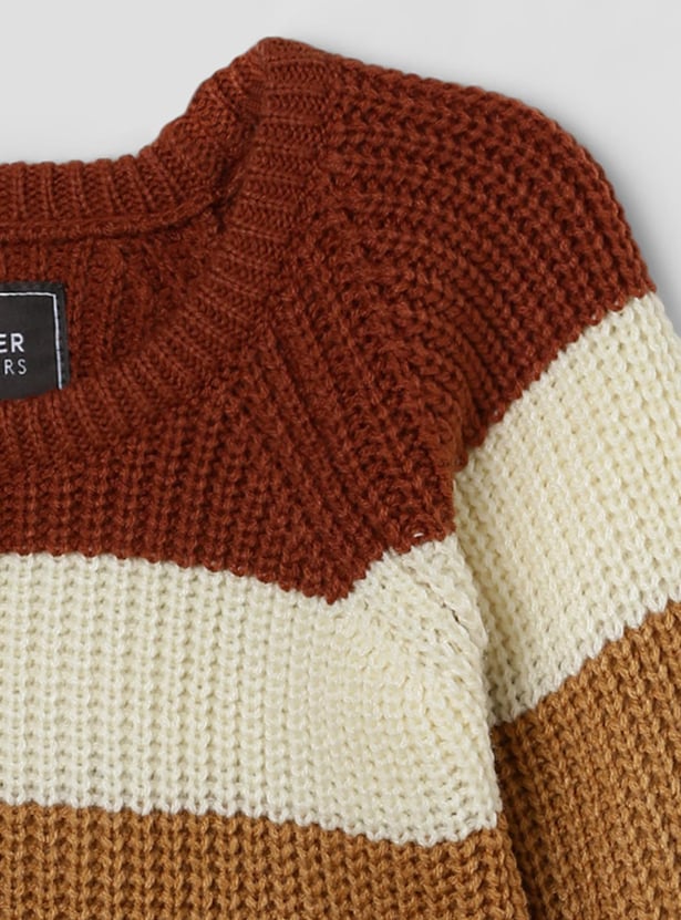 Boys Colourblocked Knitted Sweater