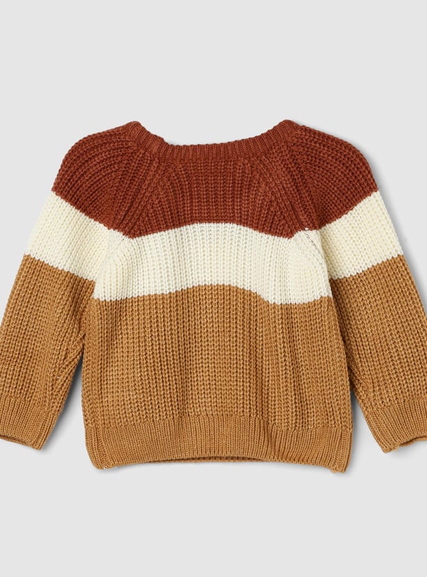 Boys Colourblocked Knitted Sweater