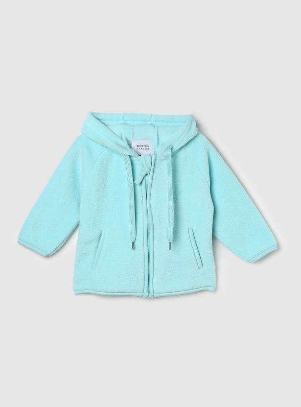 Girls Solid Hooded Jacket