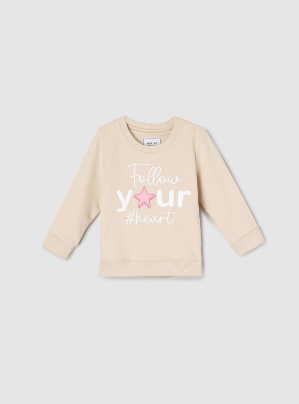 Girls Typographic Printed Sweatshirt