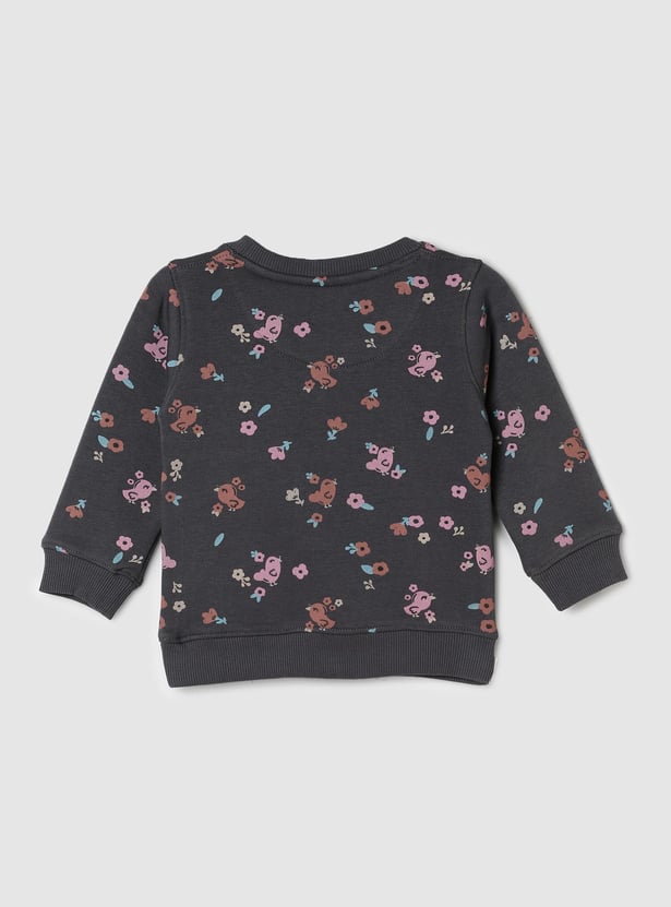 Girls Floral Printed Sweatshirt