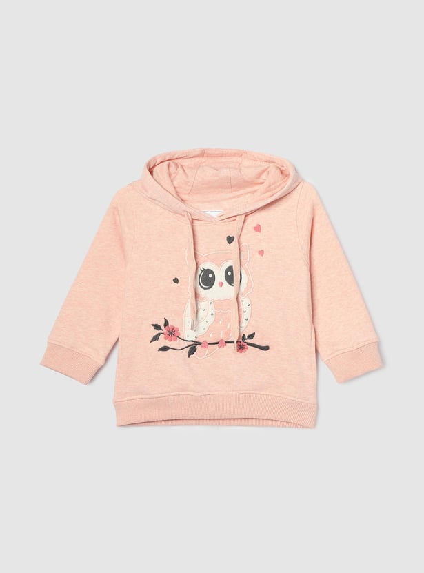 Girls Applique Hooded Sweatshirt