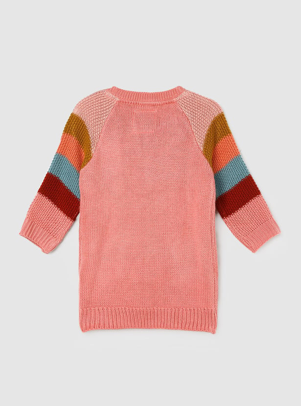 Girls Applique Detail Longline Sweater