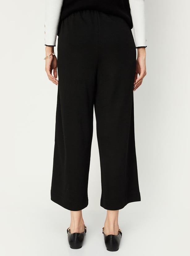 Women Solid Knitted Winter Palazzos