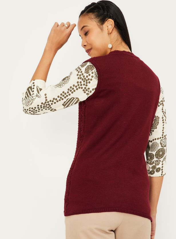Women Knitted Sleeveless Cardigan