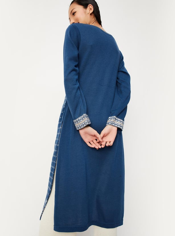 Women Jacquard Knit Winter Kurta