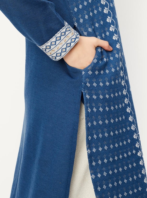 Women Jacquard Knit Winter Kurta