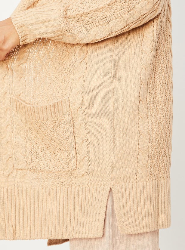 Women Cable Knit Cardigan