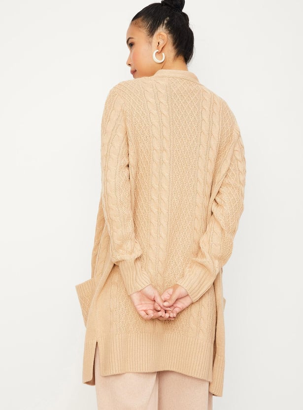 Women Cable Knit Cardigan