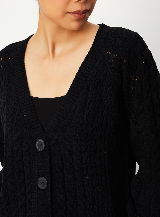 Women Cable Knit Cardigan